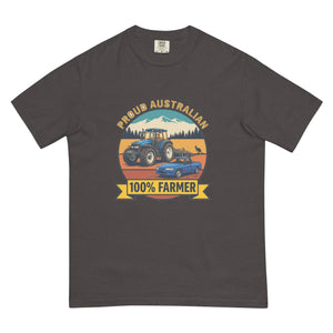 The Tractor Mugs Store Graphite New Holland TM 135 PROUD AUSTRALIAN 100% FARMER Outdoor | Unisex Premium T-shirt Quality Farmers Merch
