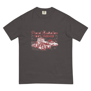 The Tractor Mugs Store Graphite New Holland TM 135 PROUD AUSTRALIAN 100% FARMER Two Tone | Unisex Premium T-shirt Quality Farmers Merch