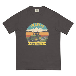 The Tractor Mugs Store Graphite / S John Deere 7810 TRAFFIC WHAT TRAFFIC? Outdoor | Unisex Premium T-shirt Quality Farmers Merch