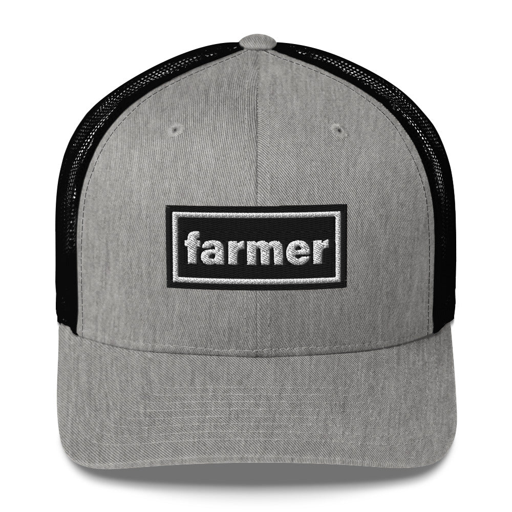 The Tractor Mugs Store Heather/ Black Oasis Style Retro Farmer Trucker Cap Quality Farmers Merch