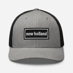 The Tractor Mugs Store Heather/ Black Oasis Style Retro New Holland | Trucker Cap Quality Farmers Merch