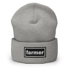 The Tractor Mugs Store Heather Grey OASIS Style 'farmer' | Cuffed Beanie Quality Farmers Merch