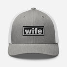 The Tractor Mugs Store Heather Grey/White Oasis Style Retro Wife | Trucker Cap Quality Farmers Merch