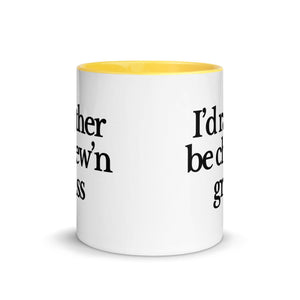 The Tractor Mugs Store I'D RATHER BE CHEW'N GRASS | Mug with Color Inside Quality Farmers Merch