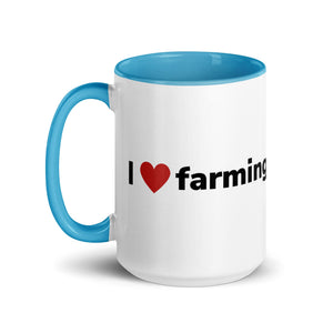 The Tractor Mugs Store I Love Farming | Mug with Color Inside Quality Farmers Merch