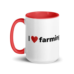 The Tractor Mugs Store I Love Farming | Mug with Color Inside Quality Farmers Merch