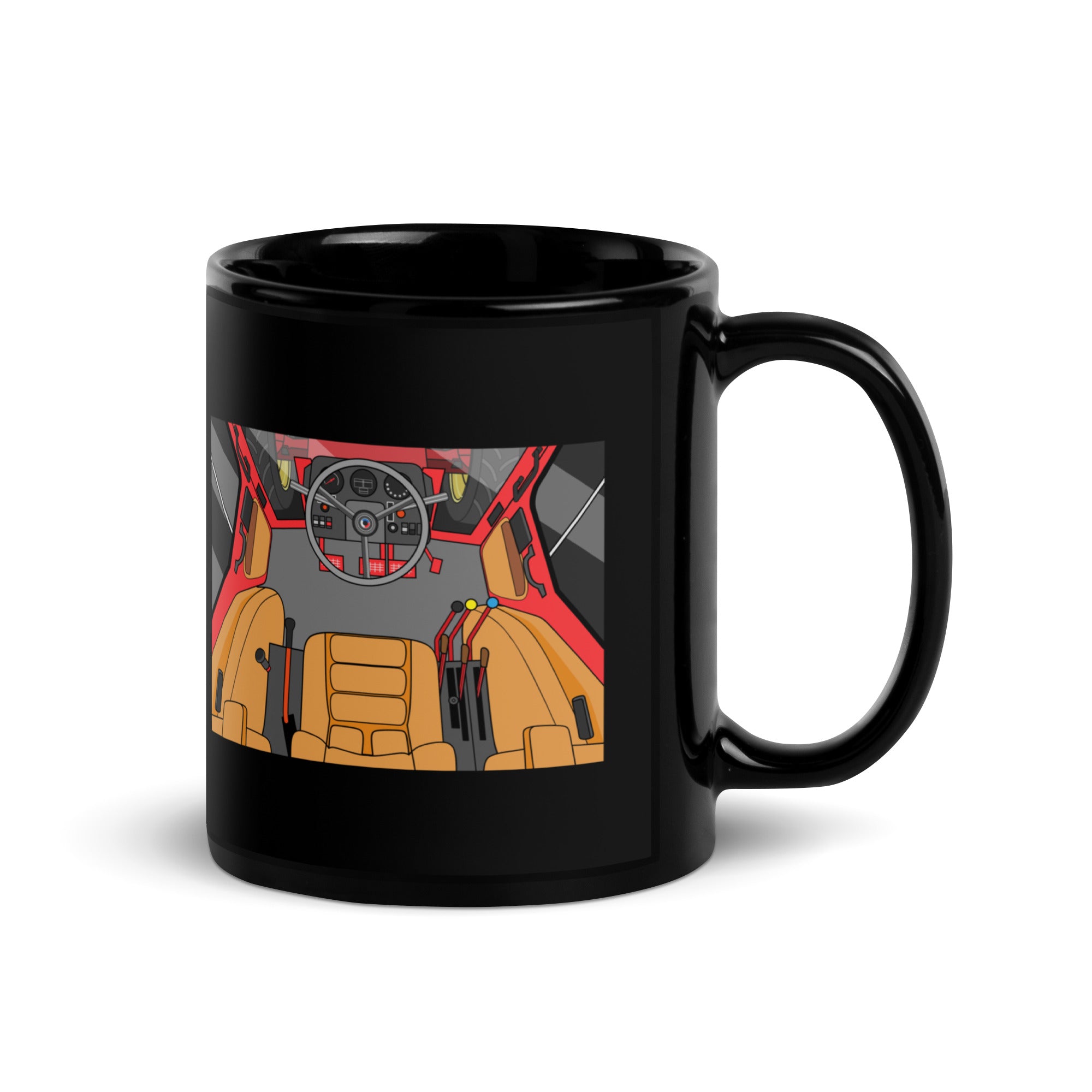 The Tractor Mugs Store International Cabin | Black Glossy Mug Quality Farmers Merch