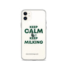 The Tractor Mugs Store iPhone 11 KEEP CALM and KEEP MILKING | Clear Case for iPhone® Quality Farmers Merch