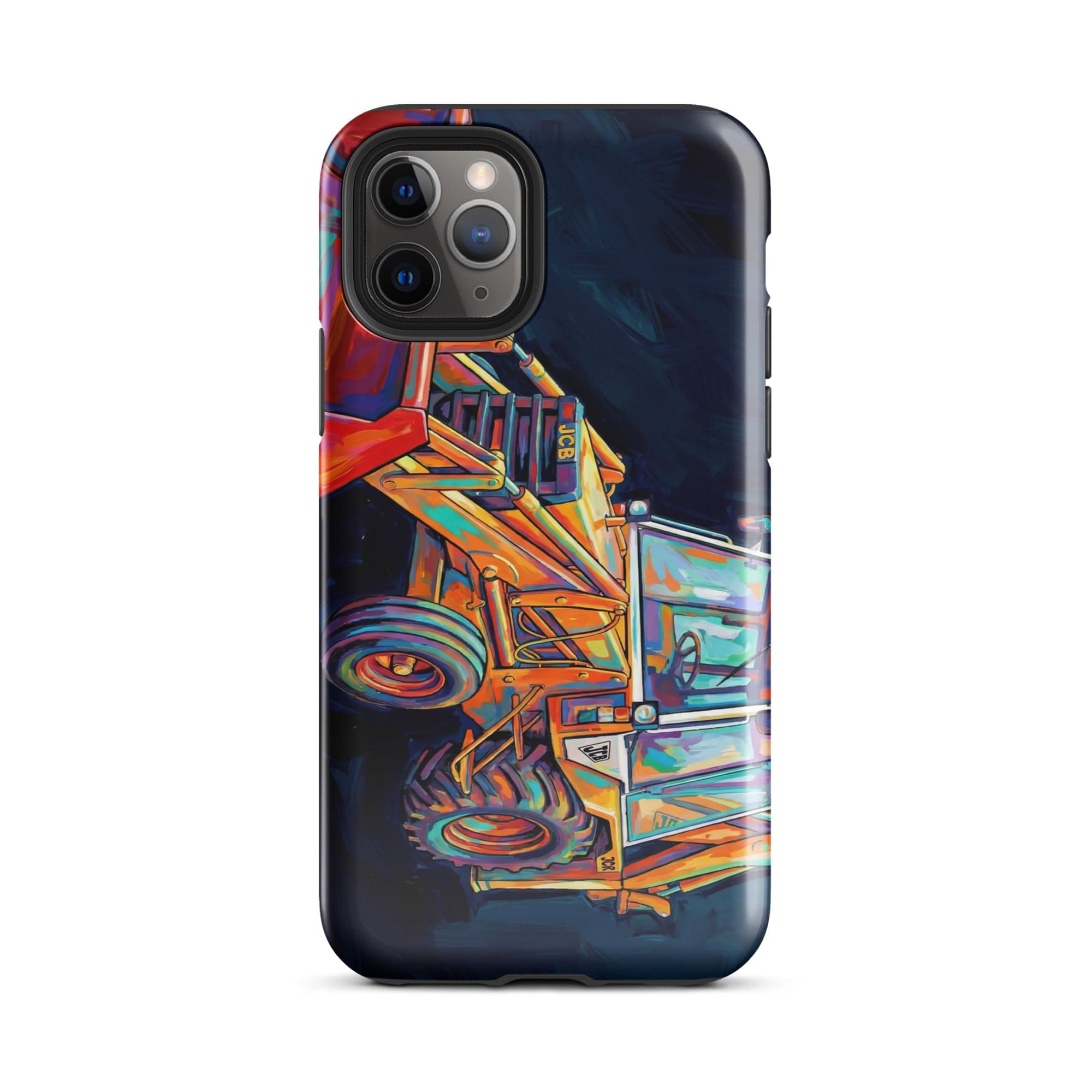 The Tractor Mugs Store iPhone 11 Pro JCB 3CX White Cabin | Splash Art Tough Case for iPhone® Quality Farmers Merch