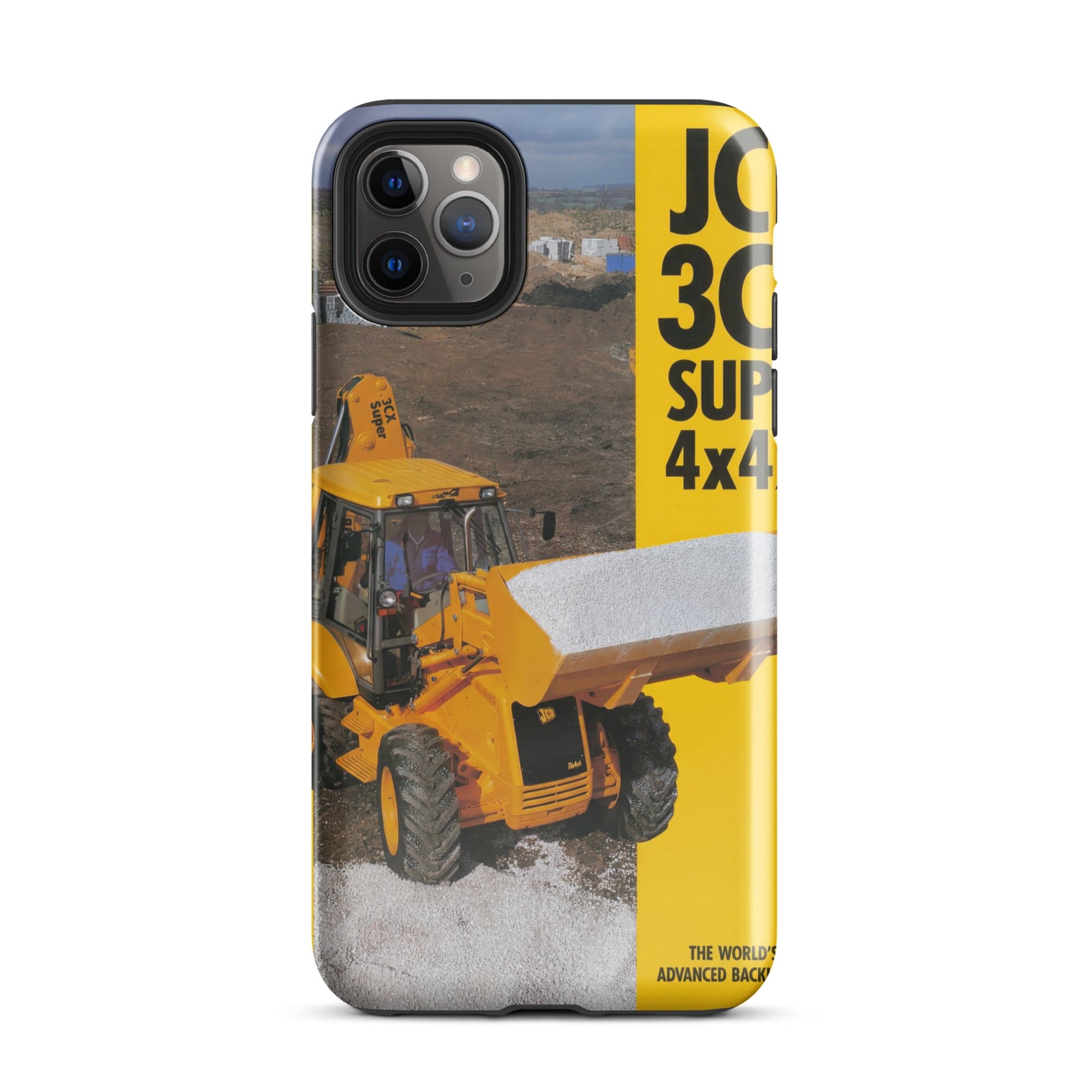 The Tractor Mugs Store iPhone 11 Pro Max JCB 3CX 4x4x4 Brochure | Tough Case for iPhone® Quality Farmers Merch