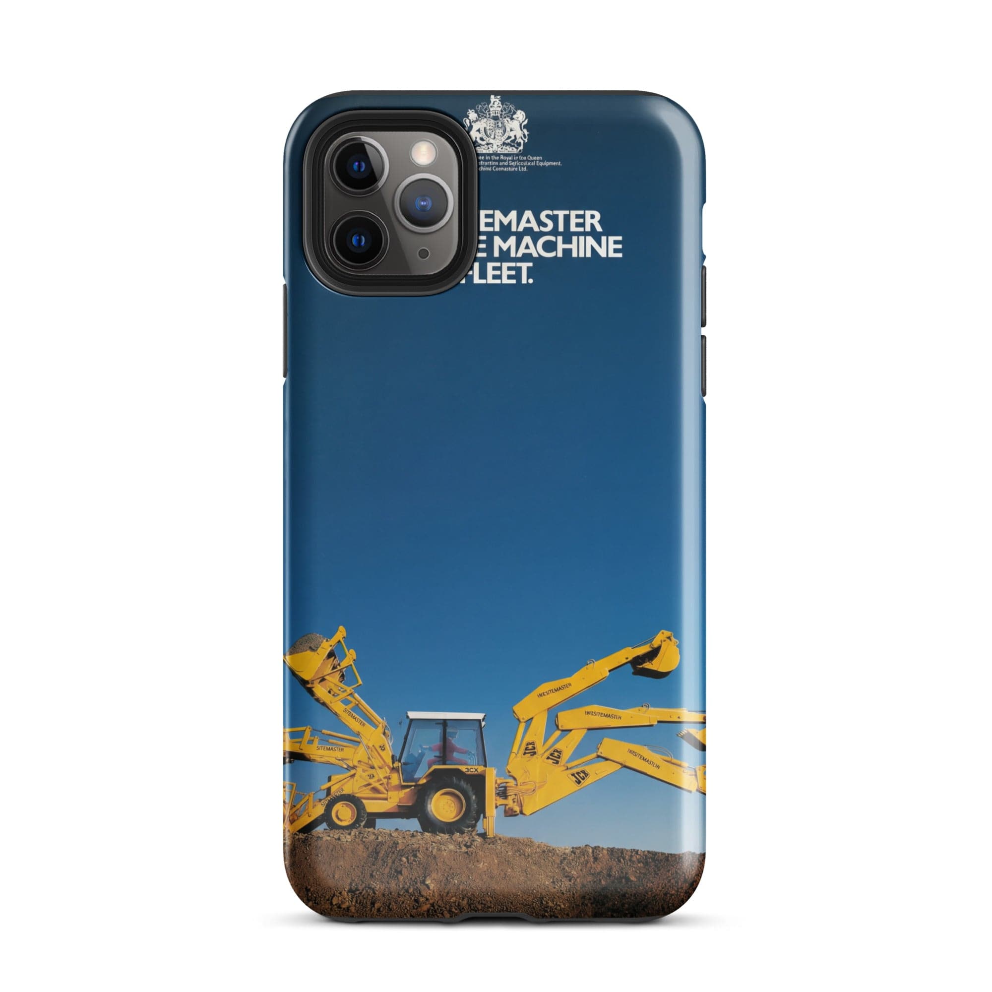 The Tractor Mugs Store iPhone 11 Pro Max JCB 3CX Sitemaster Advert (1988) | Tough Case for iPhone® Quality Farmers Merch