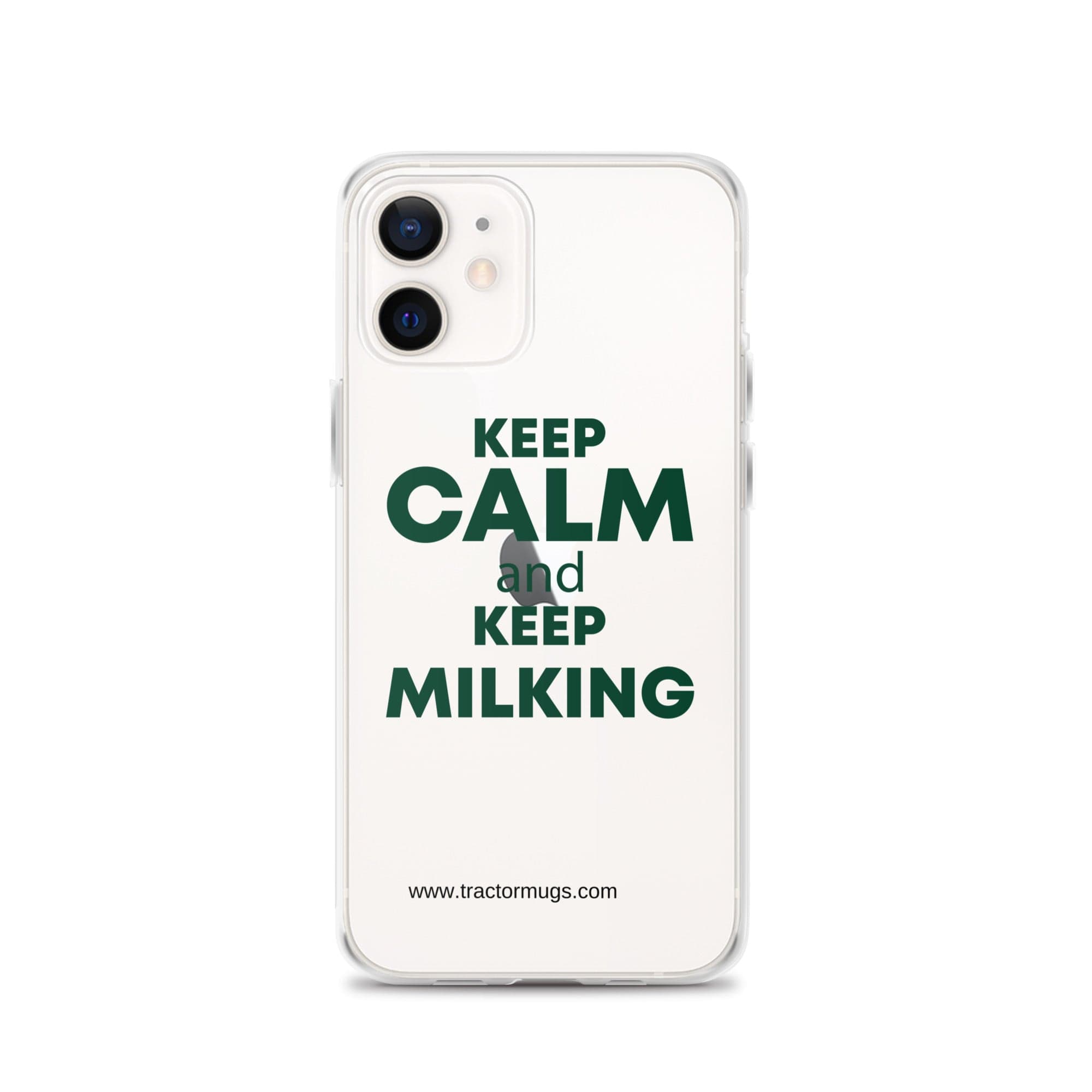 The Tractor Mugs Store iPhone 12 KEEP CALM and KEEP MILKING | Clear Case for iPhone® Quality Farmers Merch