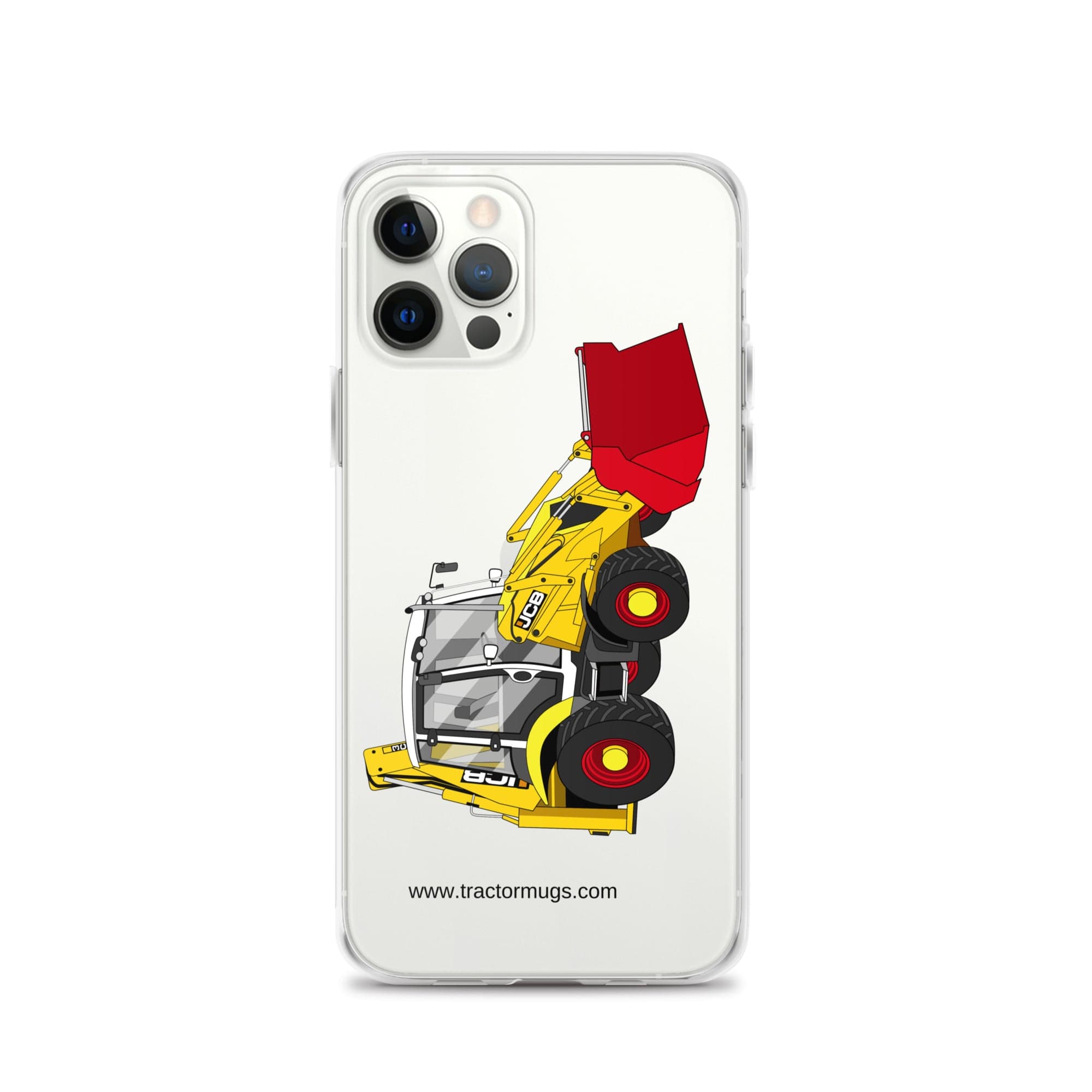 The Tractor Mugs Store iPhone 12 Pro JCB 3CX 70th Anniversary Edition | Clear Case for iPhone® Quality Farmers Merch