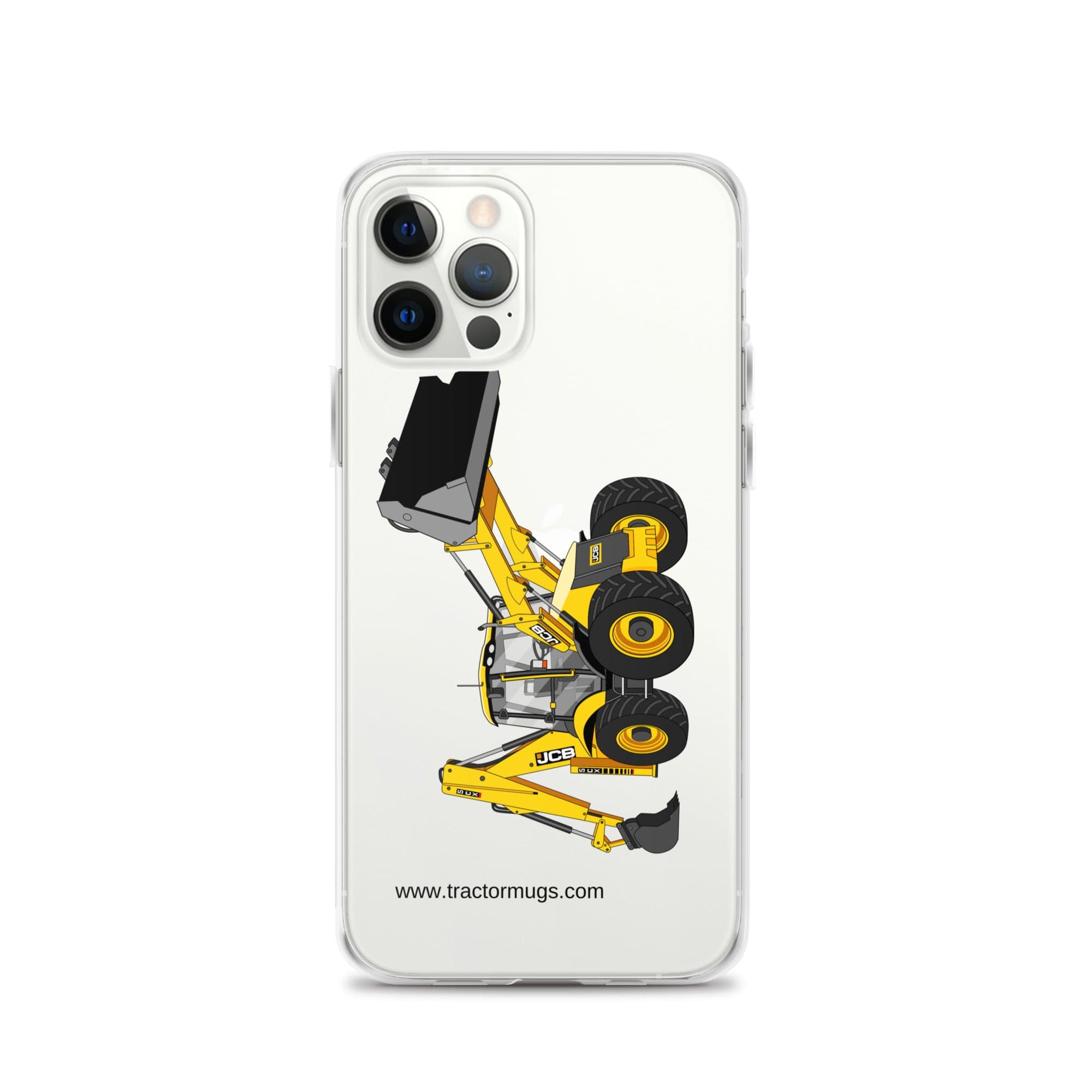 The Tractor Mugs Store iPhone 12 Pro JCB 5CX Backhoe | Clear Case for iPhone® Quality Farmers Merch