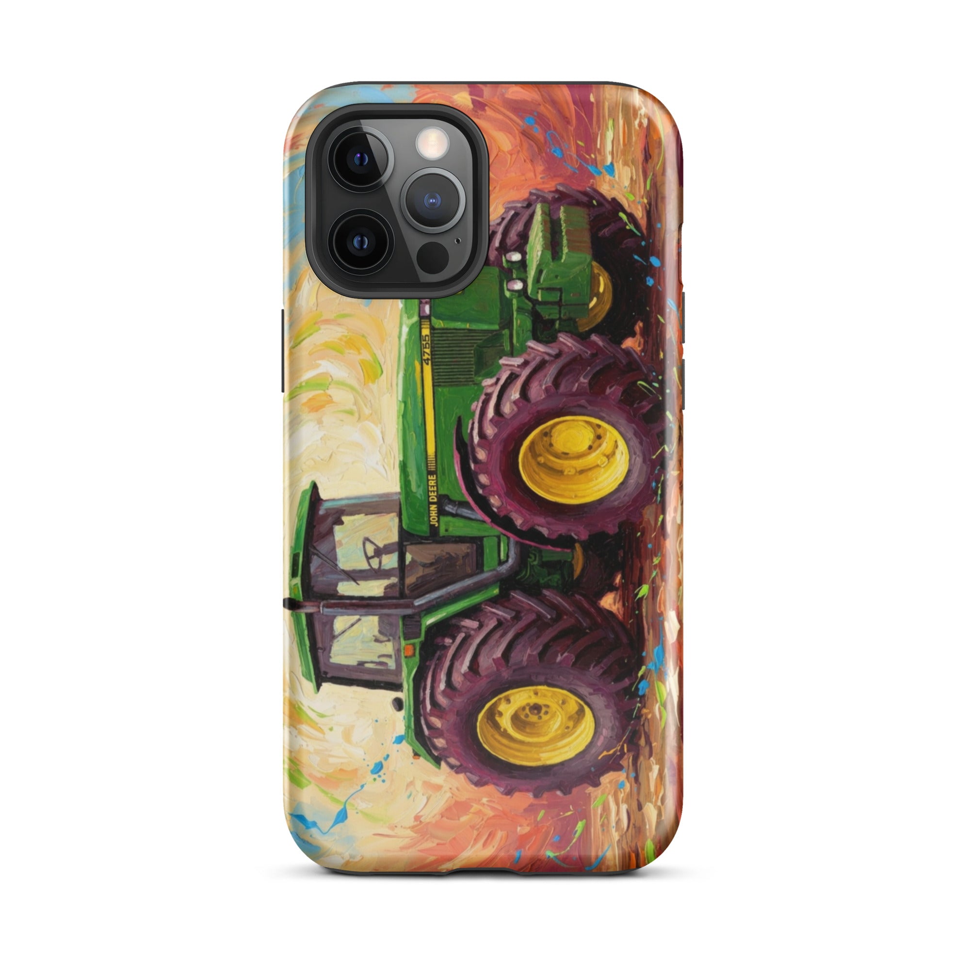 The Tractor Mugs Store iPhone 12 Pro Max John Deere 4755 Splash Art | Tough Case for iPhone® Quality Farmers Merch