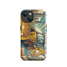 The Tractor Mugs Store iPhone 13 JCB 3CX TURBO | Art Deco Tough Case for iPhone® Quality Farmers Merch