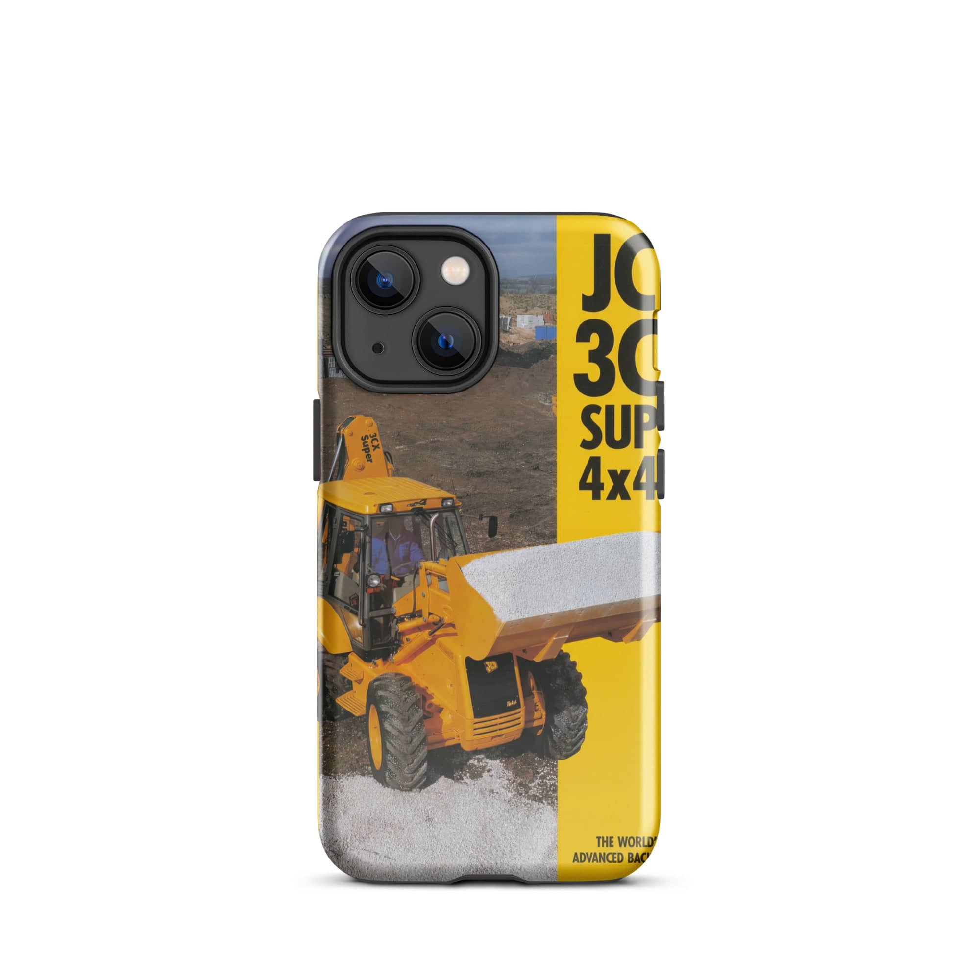 The Tractor Mugs Store iPhone 13 mini JCB 3CX 4x4x4 Brochure | Tough Case for iPhone® Quality Farmers Merch