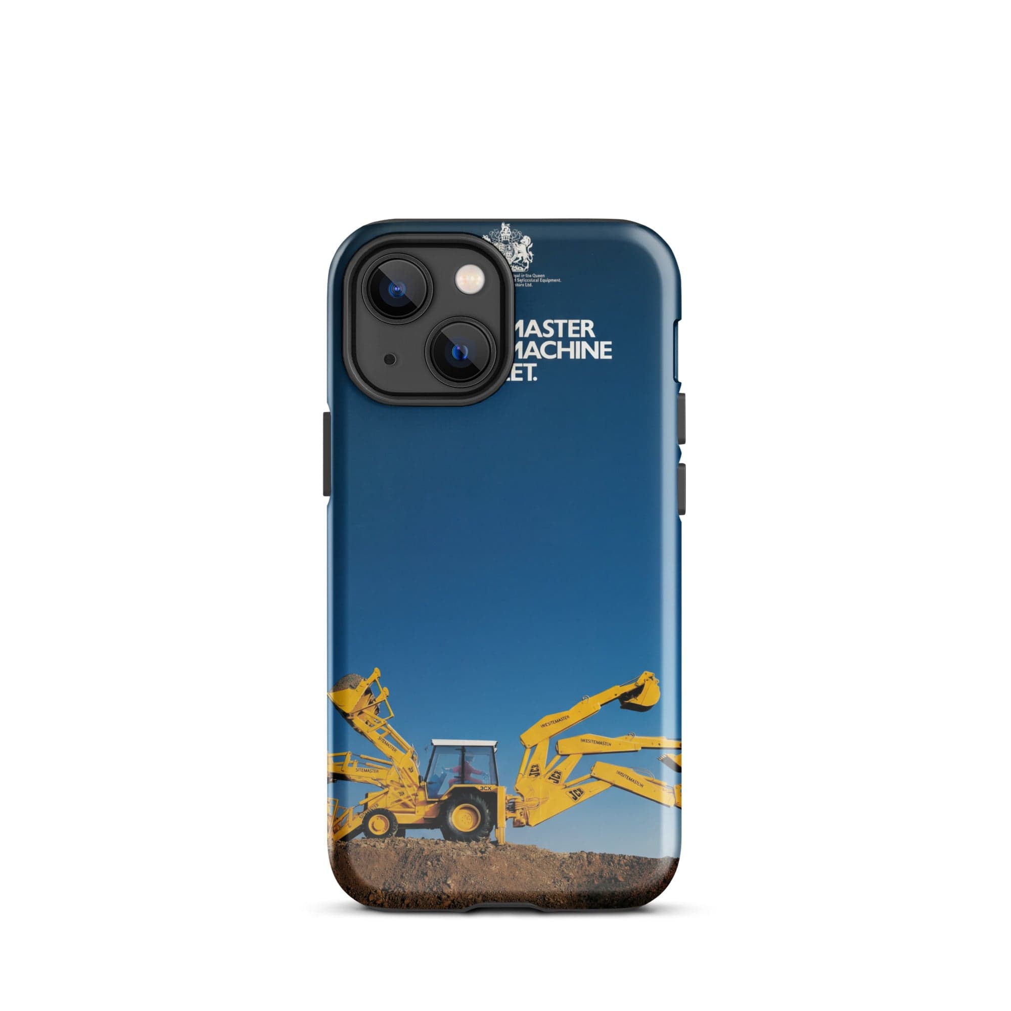 The Tractor Mugs Store iPhone 13 mini JCB 3CX Sitemaster Advert (1988) | Tough Case for iPhone® Quality Farmers Merch