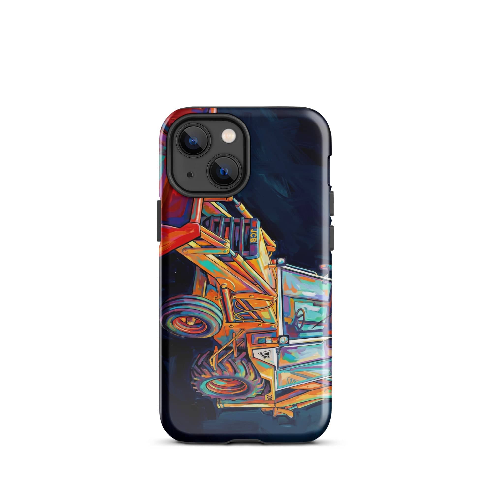 The Tractor Mugs Store iPhone 13 mini JCB 3CX White Cabin | Splash Art Tough Case for iPhone® Quality Farmers Merch