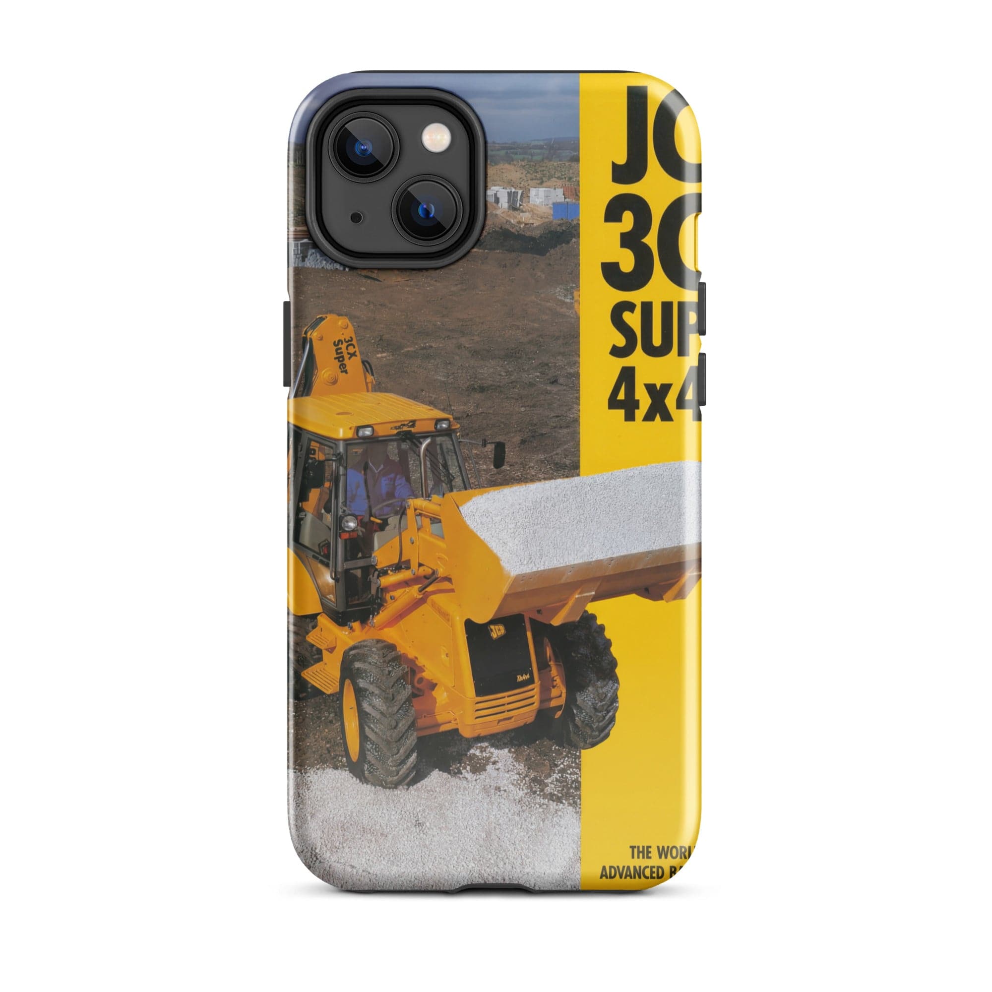 The Tractor Mugs Store iPhone 14 Plus JCB 3CX 4x4x4 Brochure | Tough Case for iPhone® Quality Farmers Merch