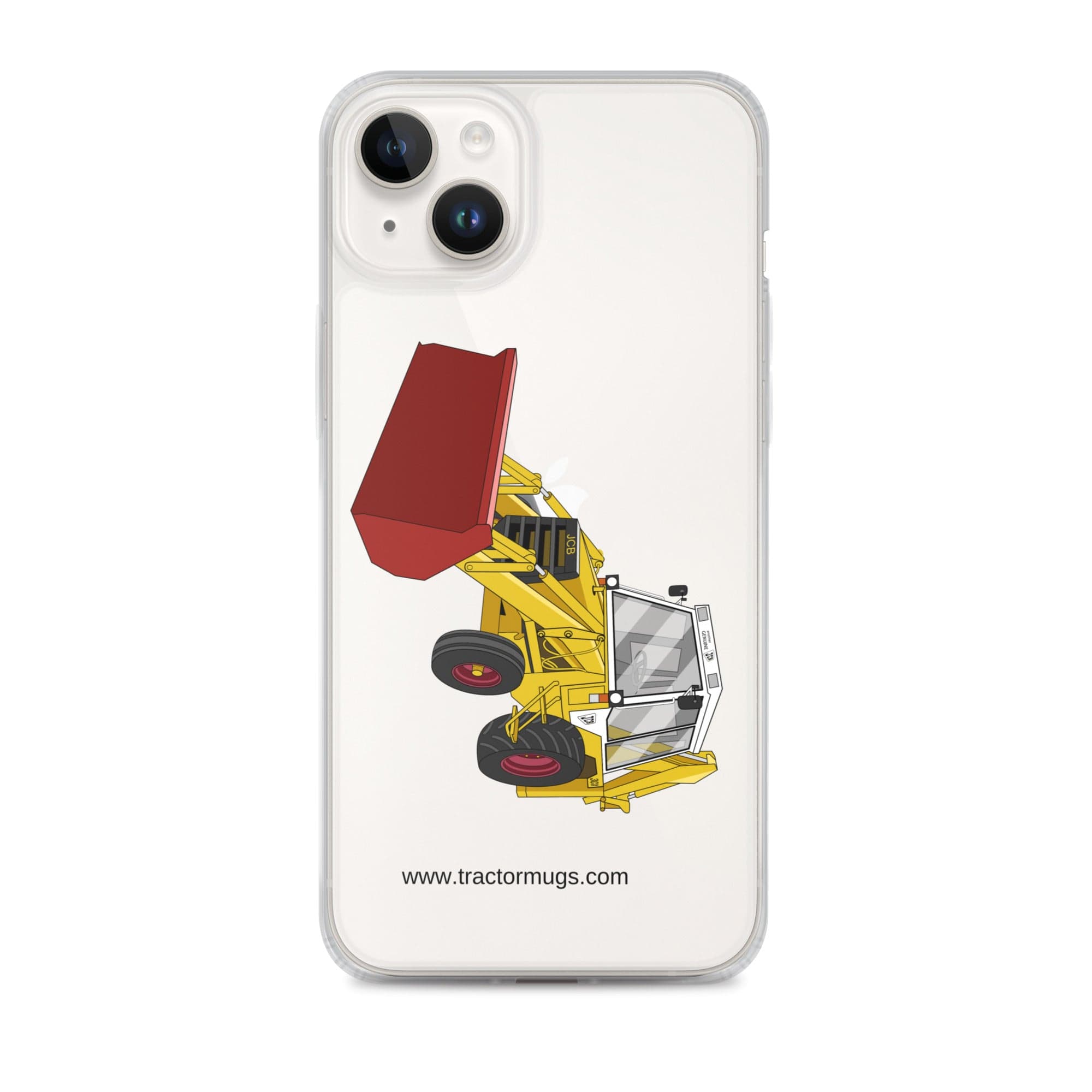 The Tractor Mugs Store iPhone 14 Plus JCB 3CX White Cabin 2WD | Clear Case for iPhone® Quality Farmers Merch