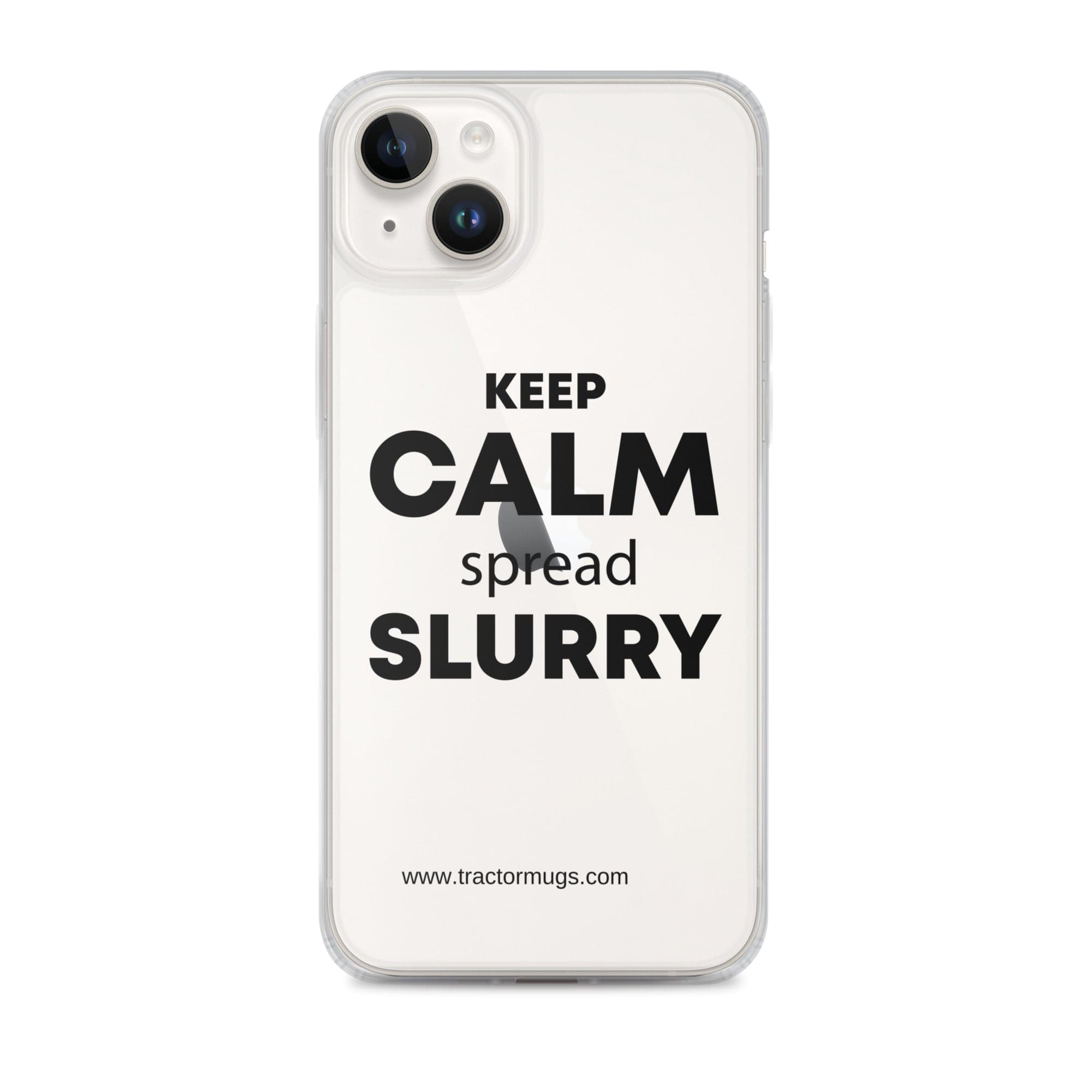 The Tractor Mugs Store iPhone 14 Plus KEEP CALM spread SLURRY | Clear Case for iPhone® Quality Farmers Merch