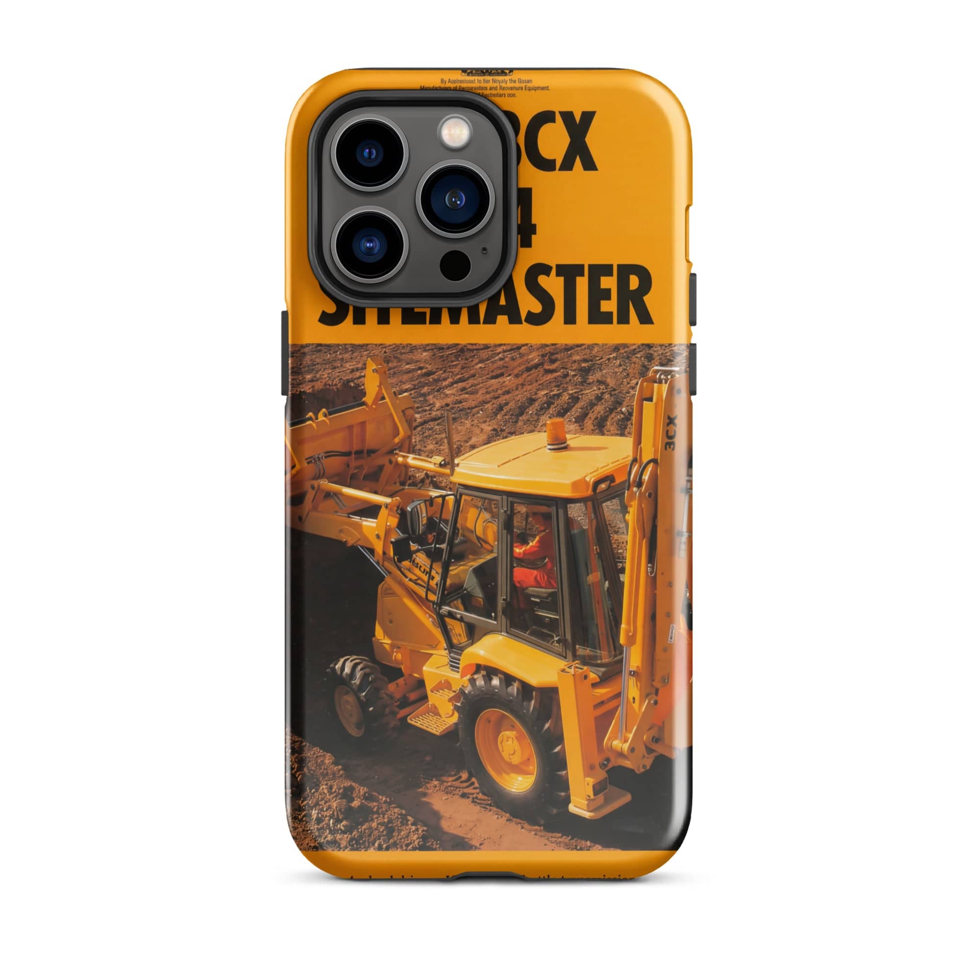 The Tractor Mugs Store iPhone 14 Pro Max JCB 3CX Sitemaster Brochure | Tough Case for iPhone® Quality Farmers Merch