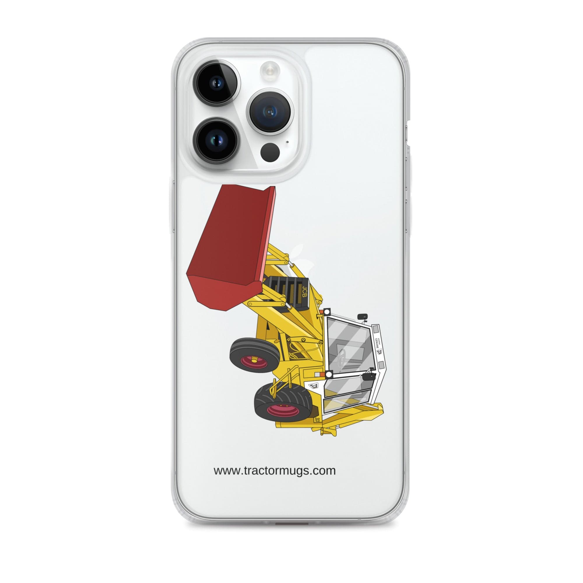 The Tractor Mugs Store iPhone 14 Pro Max JCB 3CX White Cabin 2WD | Clear Case for iPhone® Quality Farmers Merch