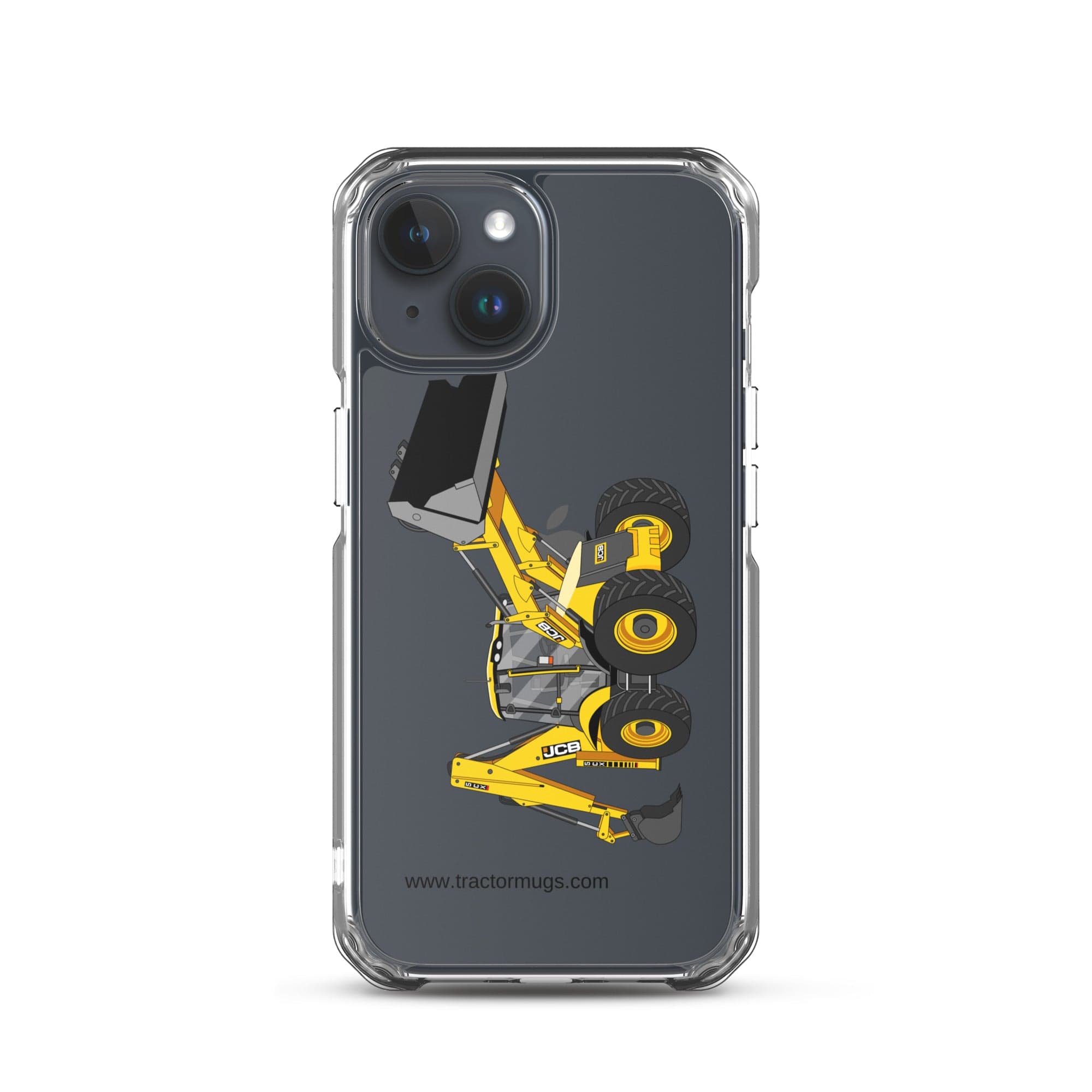 The Tractor Mugs Store iPhone 15 JCB 5CX Backhoe | Clear Case for iPhone® Quality Farmers Merch