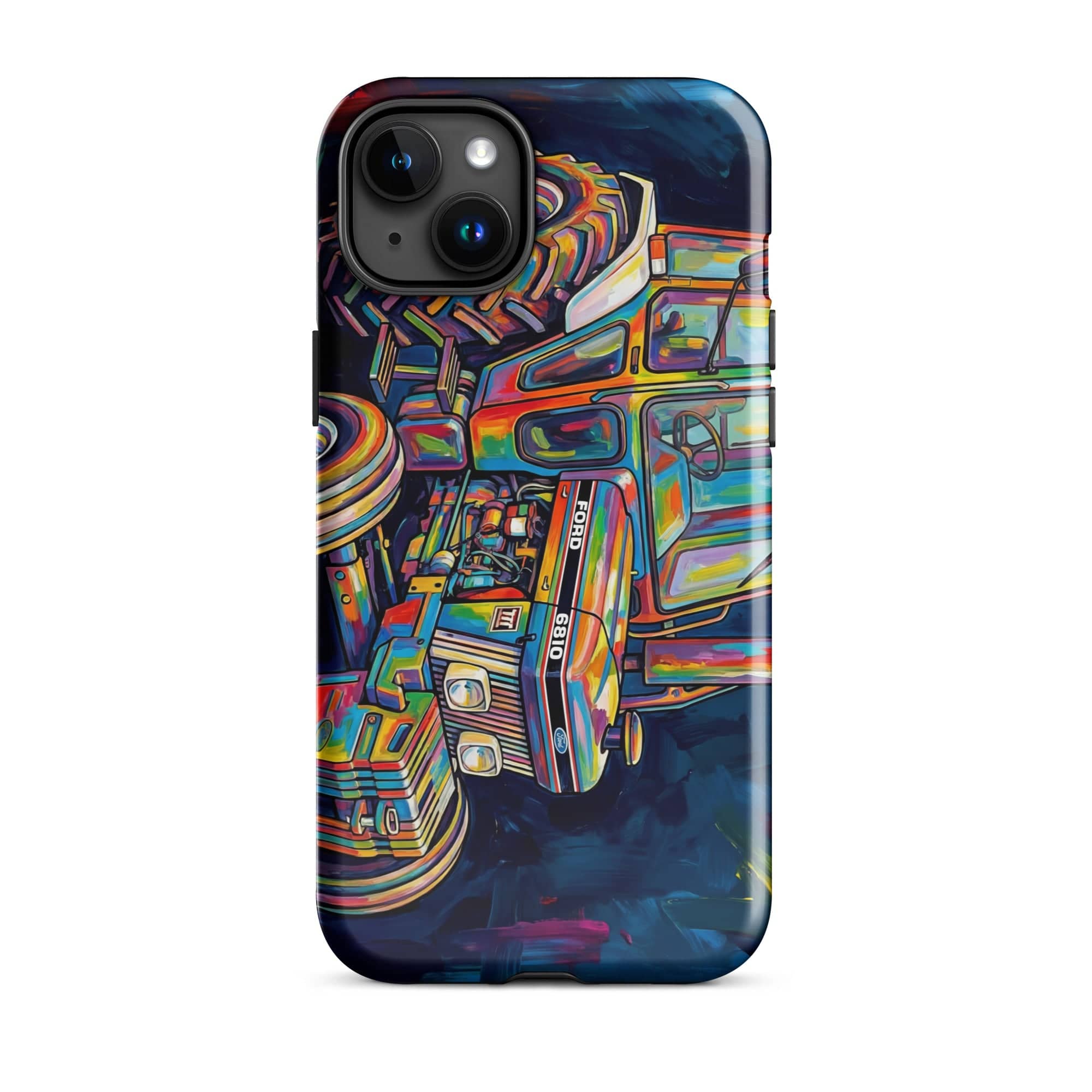 The Tractor Mugs Store iPhone 15 Plus Ford 6810 2WD | Splash Art Tough Case for iPhone® Quality Farmers Merch