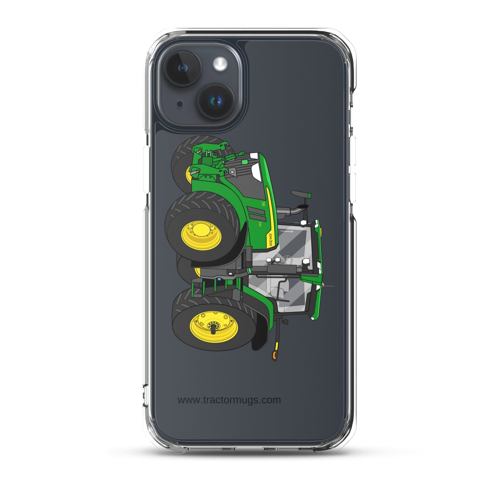 The Tractor Mugs Store iPhone 15 Plus John Deere 7R 350 Aut Power | Clear Case for iPhone® Quality Farmers Merch