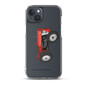 The Tractor Mugs Store iPhone 15 Plus Massey Ferguson 135 with cab  |  Clear Case for iPhone® Quality Farmers Merch