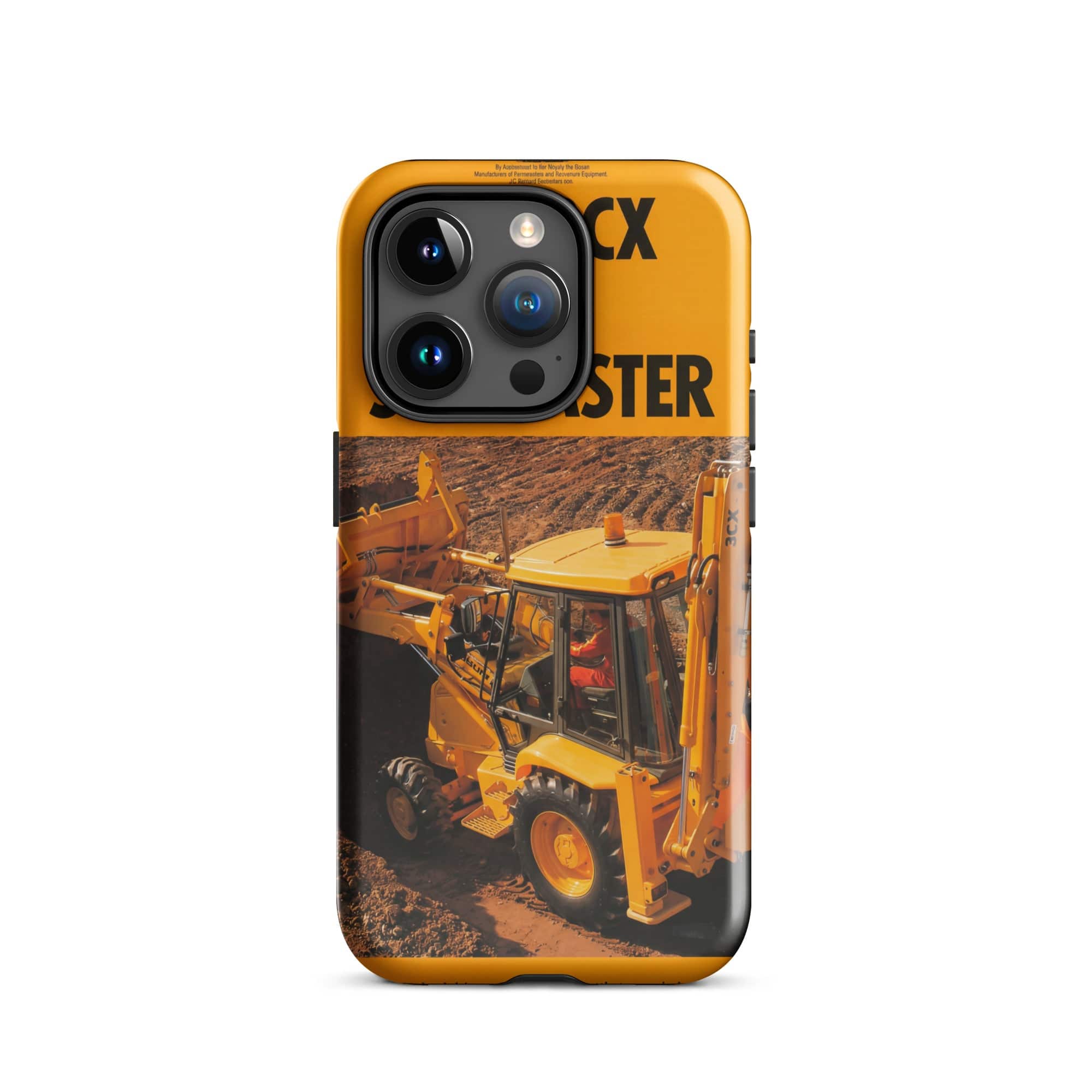The Tractor Mugs Store iPhone 15 Pro JCB 3CX Sitemaster Brochure | Tough Case for iPhone® Quality Farmers Merch