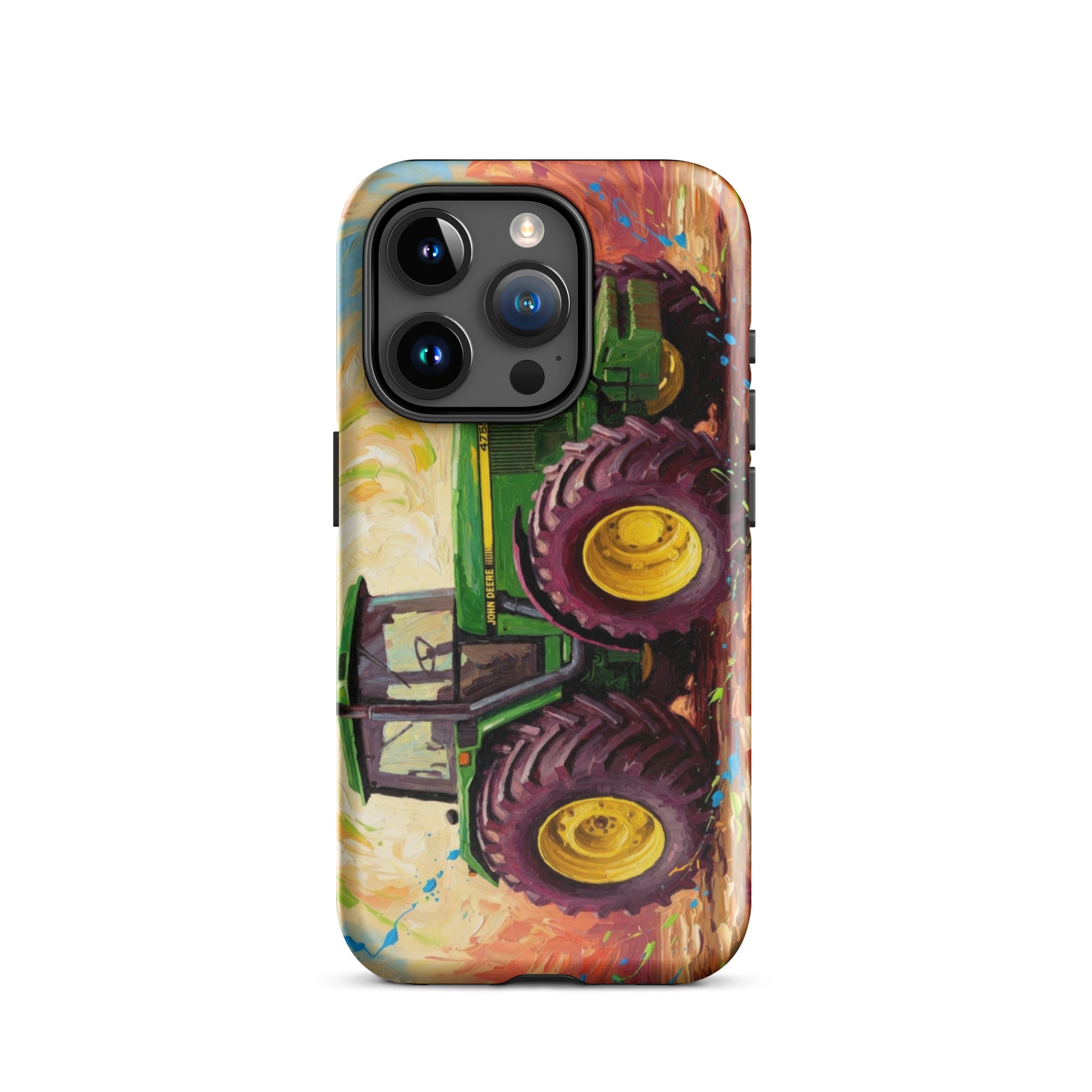 The Tractor Mugs Store iPhone 15 Pro John Deere 4755 Splash Art | Tough Case for iPhone® Quality Farmers Merch