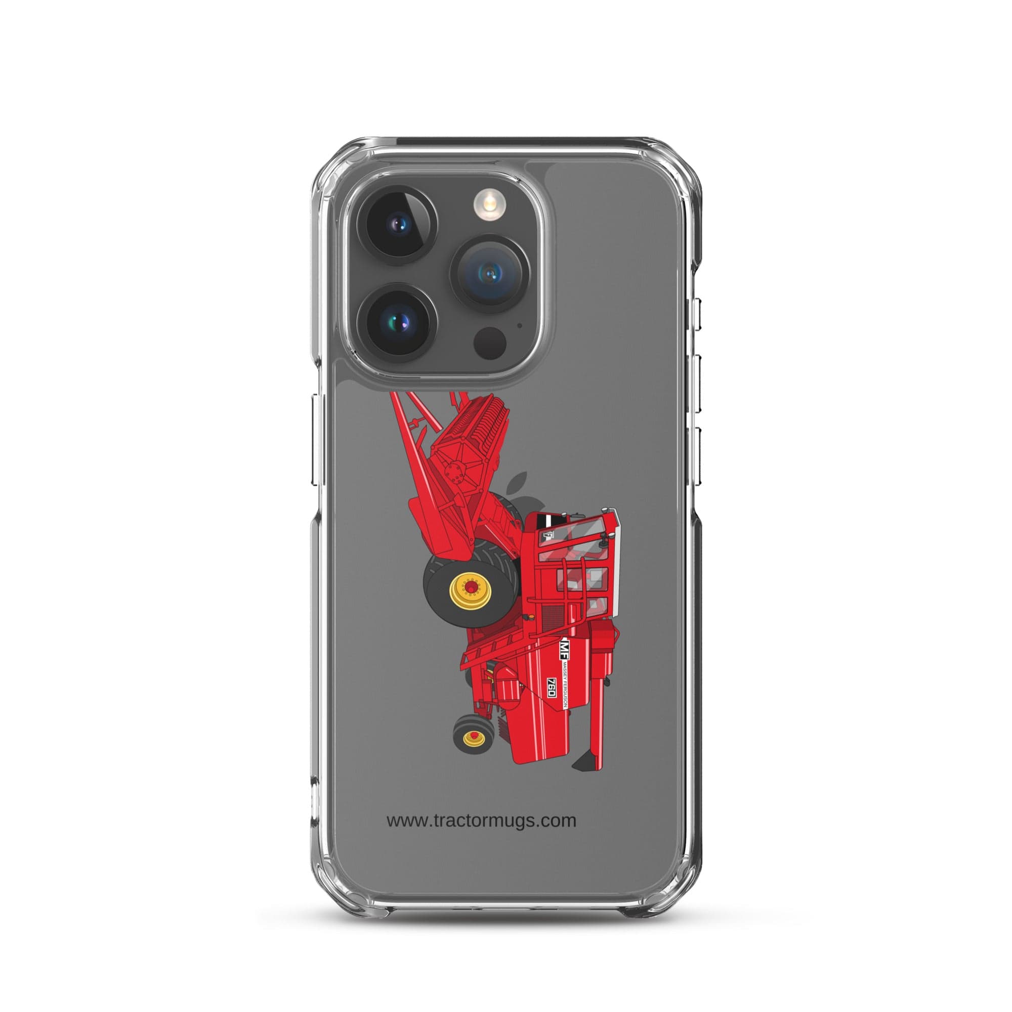 The Tractor Mugs Store iPhone 15 Pro Massey 760 Combine Harvester | Clear Case for iPhone® Quality Farmers Merch