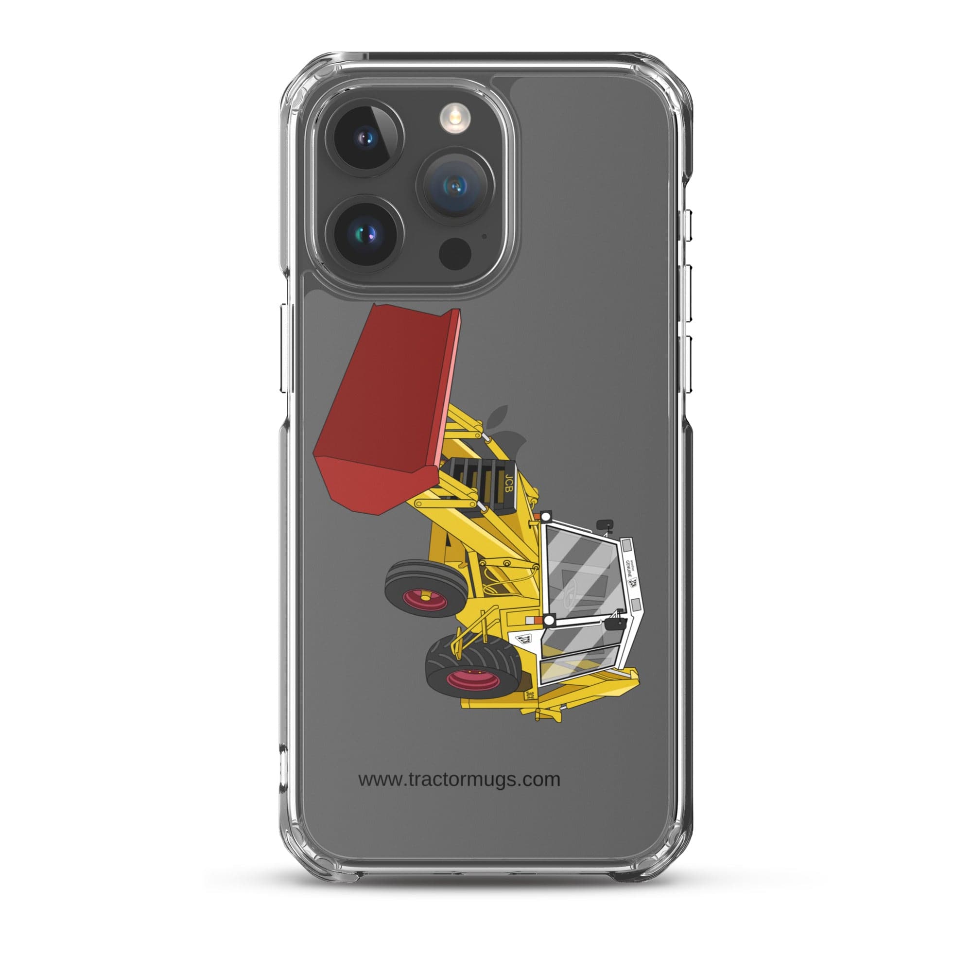 The Tractor Mugs Store iPhone 15 Pro Max JCB 3CX White Cabin 2WD | Clear Case for iPhone® Quality Farmers Merch