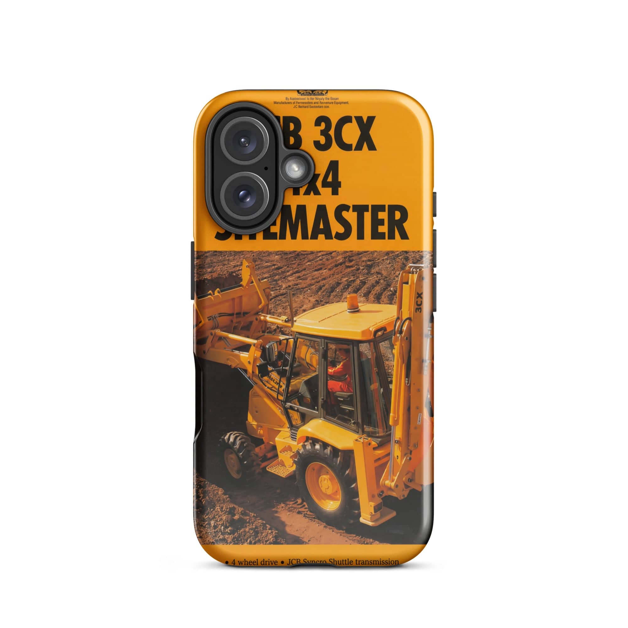 The Tractor Mugs Store iPhone 16 JCB 3CX Sitemaster Brochure | Tough Case for iPhone® Quality Farmers Merch