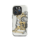 The Tractor Mugs Store iPhone 16 Pro JCB 3C II Pencil Sketch | Tough Case for iPhone® Quality Farmers Merch