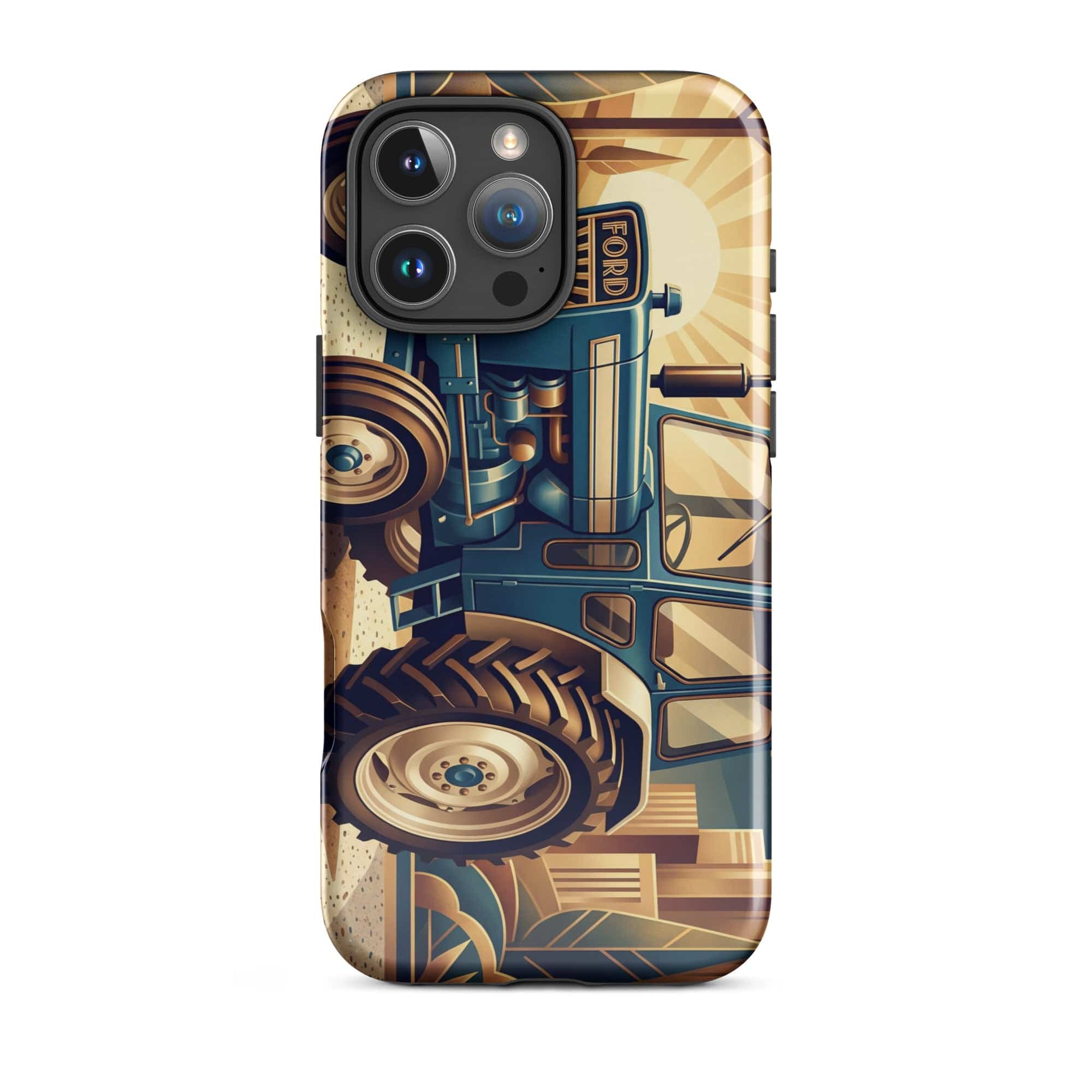 The Tractor Mugs Store iPhone 16 Pro Max Ford 5000 | Art Deco Tough Case for iPhone® Quality Farmers Merch