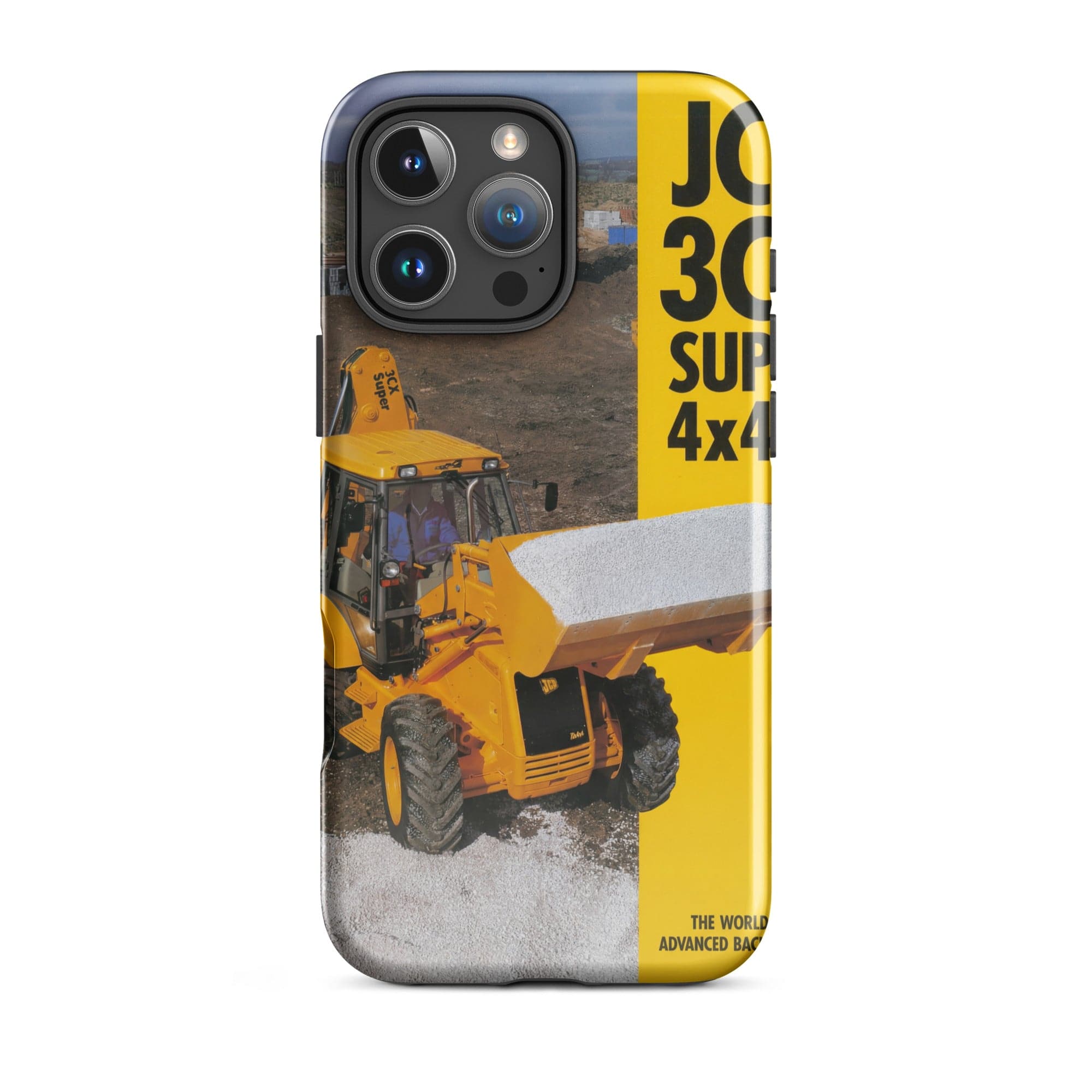 The Tractor Mugs Store iPhone 16 Pro Max JCB 3CX 4x4x4 Brochure | Tough Case for iPhone® Quality Farmers Merch