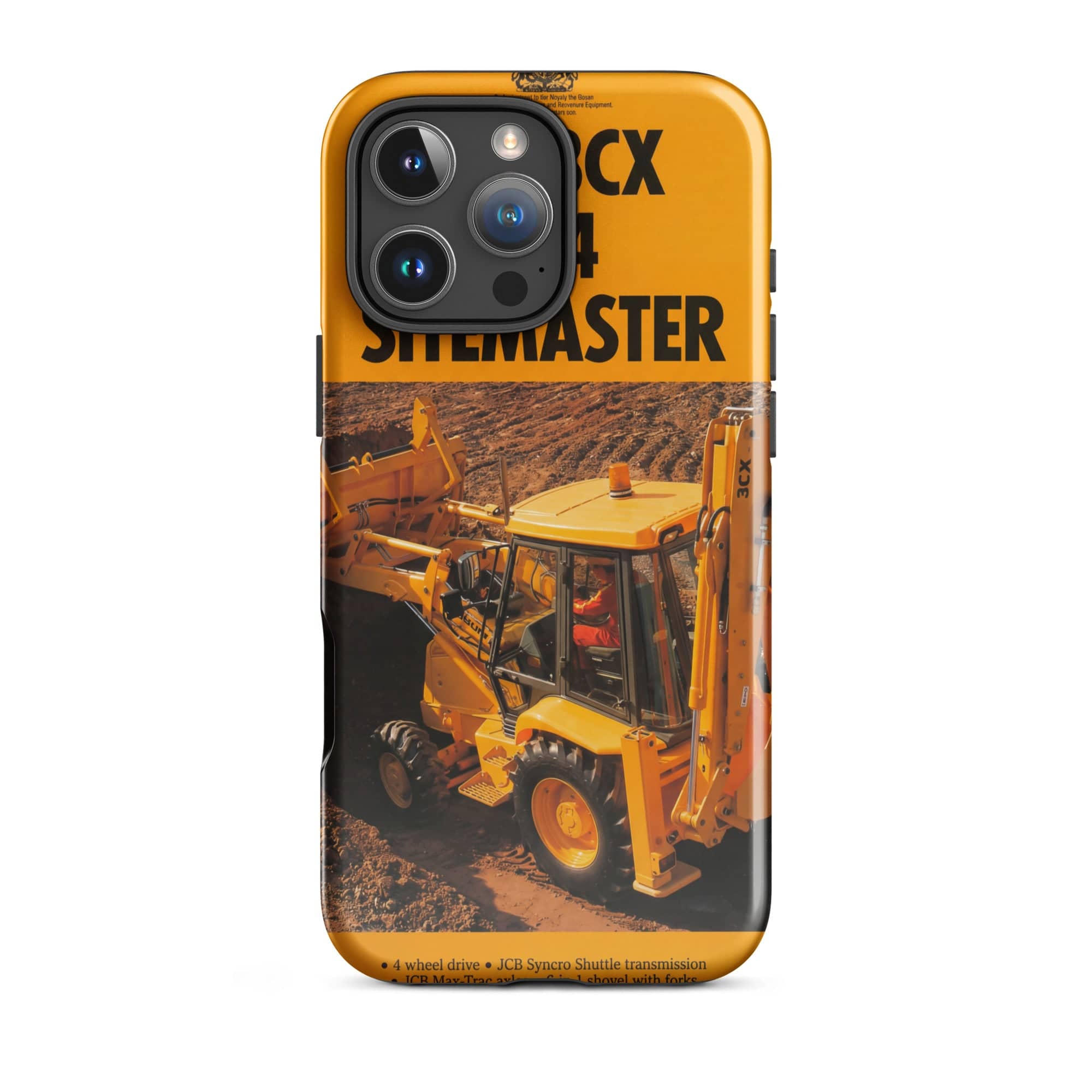 The Tractor Mugs Store iPhone 16 Pro Max JCB 3CX Sitemaster Brochure | Tough Case for iPhone® Quality Farmers Merch