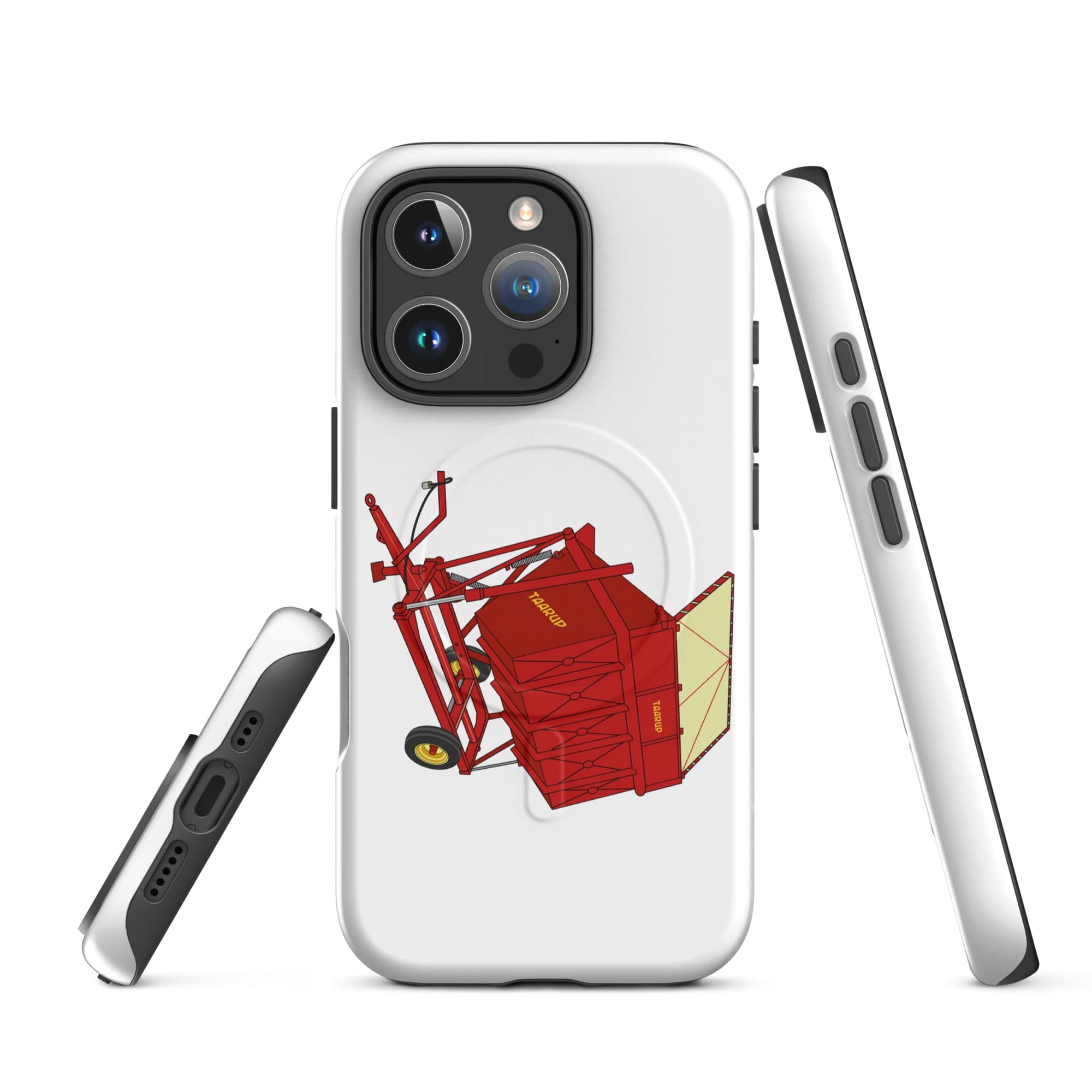 The Tractor Mugs Store iPhone 16 Pro Taarup tipvogn T3 Trailer | MagSafe® tough case for iPhone® Quality Farmers Merch