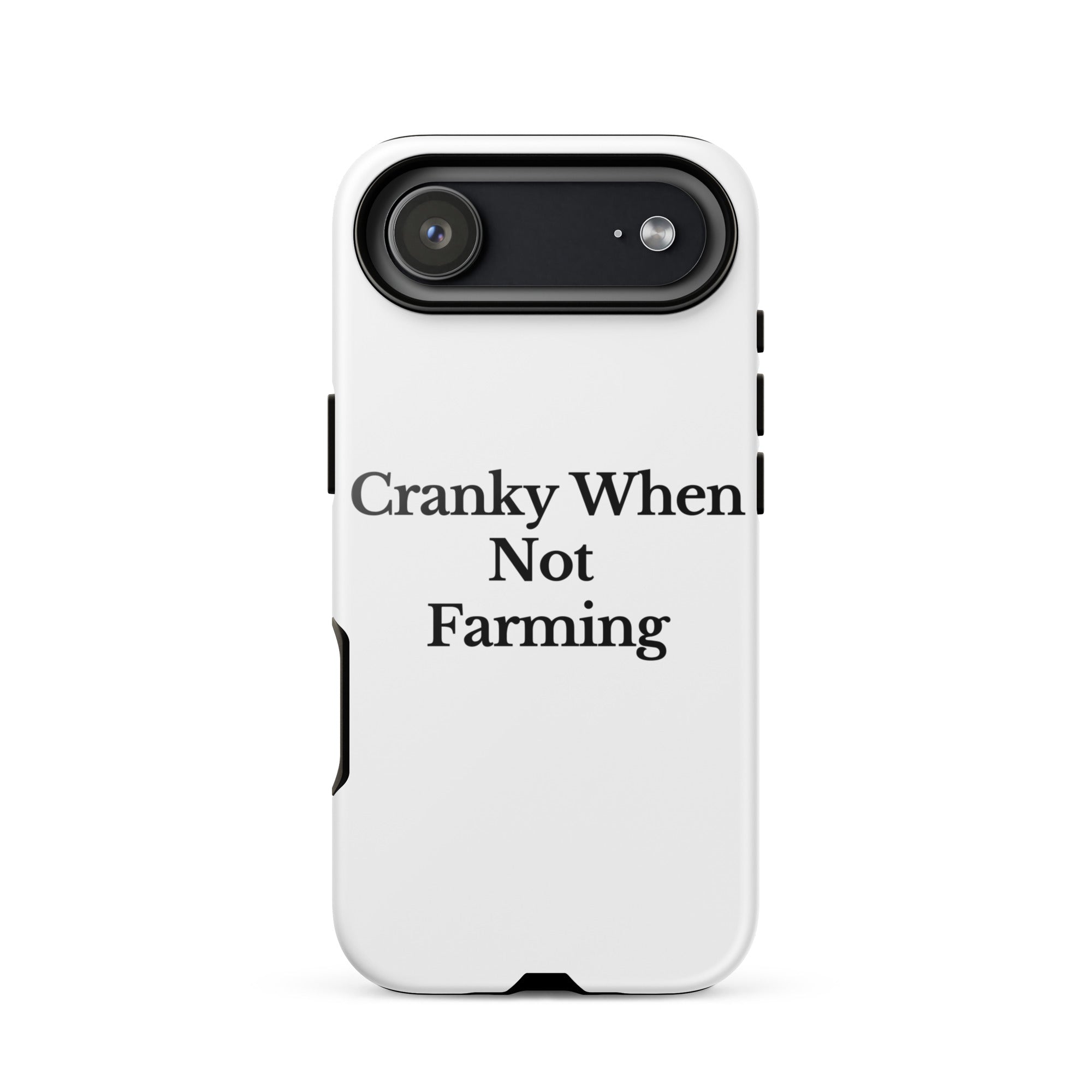 The Tractor Mugs Store iPhone 17 Air CRANKY WHEN NOT FARMING | Tough Case for iPhone® Quality Farmers Merch