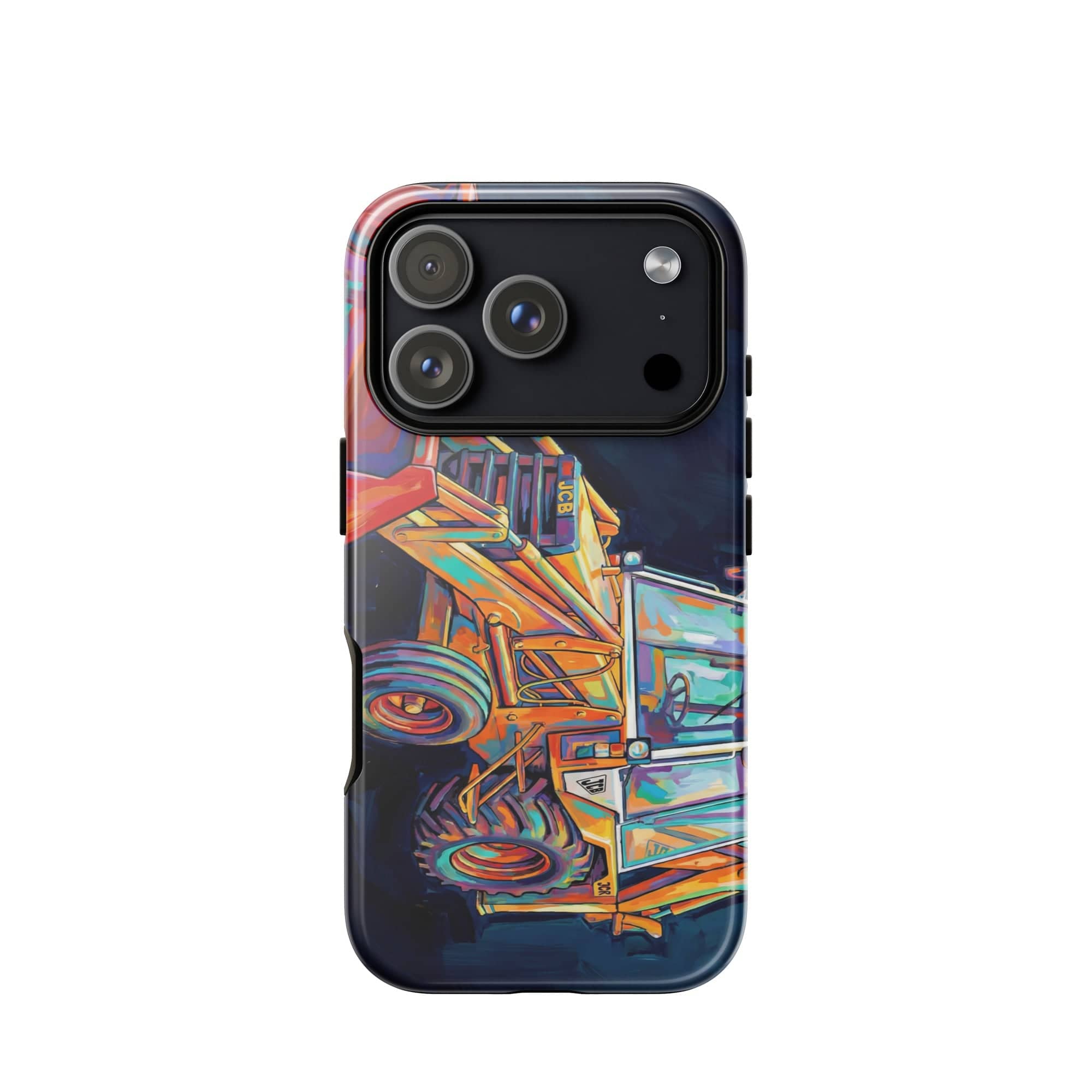 The Tractor Mugs Store iPhone 17 Pro JCB 3CX White Cabin | Splash Art Tough Case for iPhone® Quality Farmers Merch