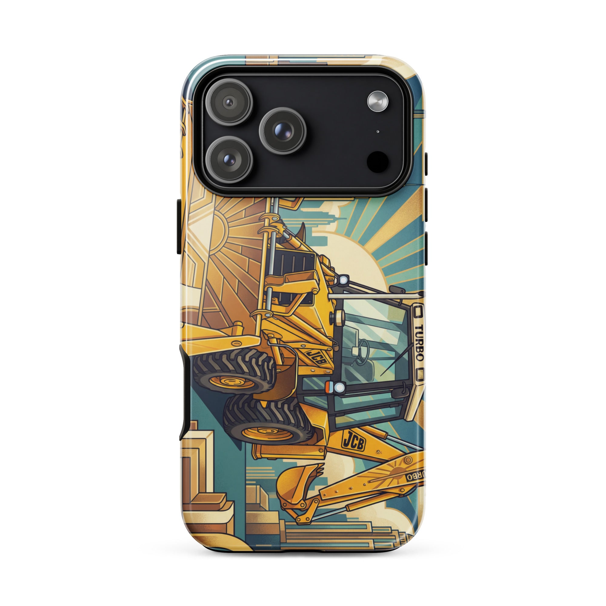 The Tractor Mugs Store iPhone 17 Pro Max JCB 3CX TURBO | Art Deco Tough Case for iPhone® Quality Farmers Merch