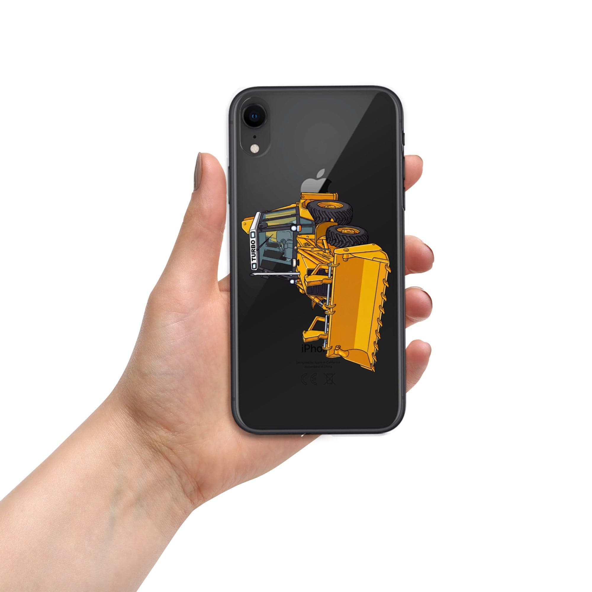 The Tractor Mugs Store iPhone XR JCB Grey Cab TURBO | Clear Case for iPhone® Quality Farmers Merch