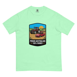 The Tractor Mugs Store Island Reef FIATAGRI F140 PROUD AUSTRALIAN 100% FARMER Bright | Unisex Premium T-shirt Quality Farmers Merch