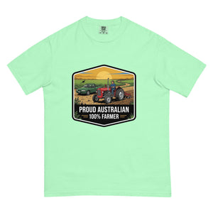 The Tractor Mugs Store Island Reef Massey Ferguson 35X PROUD AUSTRALIAN 100% FARMER Bright | Unisex Premium T-shirt Quality Farmers Merch