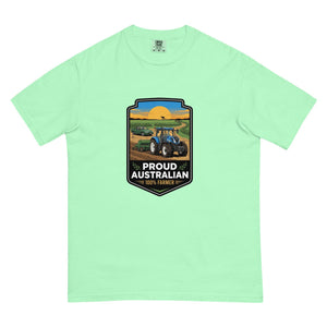 The Tractor Mugs Store Island Reef New Holland T7.210 PROUD AUSTRALIAN 100% FARMER Bright | Unisex Premium T-shirt Quality Farmers Merch