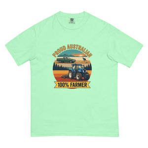 The Tractor Mugs Store Island Reef New Holland T7.210 PROUD AUSTRALIAN 100% FARMER Outdoor | Unisex Premium T-shirt Quality Farmers Merch